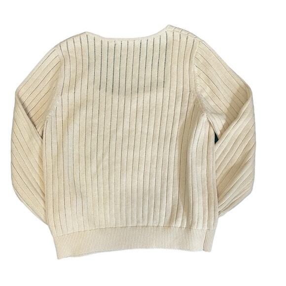 Stitches and Stripes Cotton Butter Cream Square Neck Sweater NEW Size XXL - Picture 5 of 9